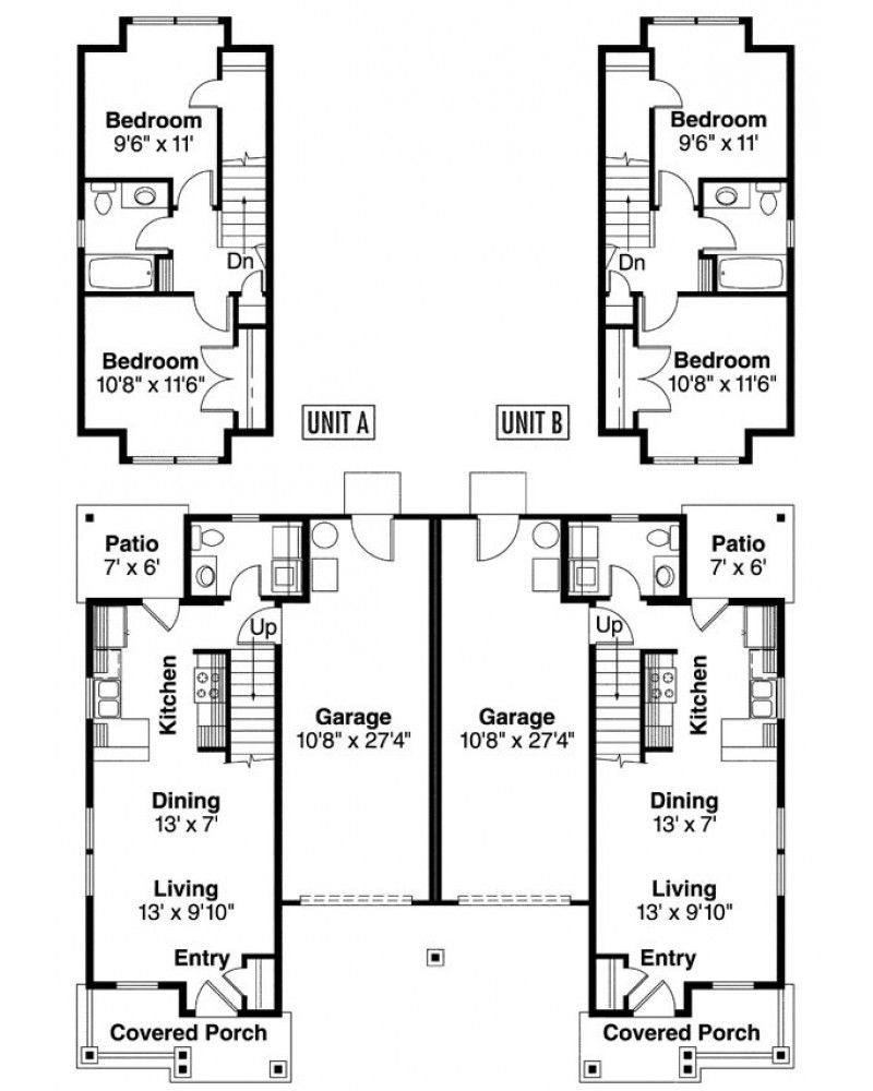 Two Story Duplex Floor Plans Floorplans click
