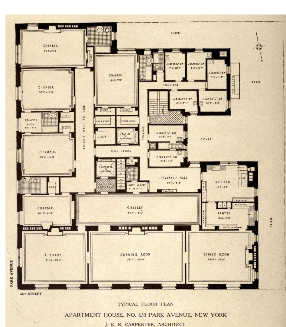 Typical Floor Plan For 630 Park Avenue New York Mansion Floor Plan 