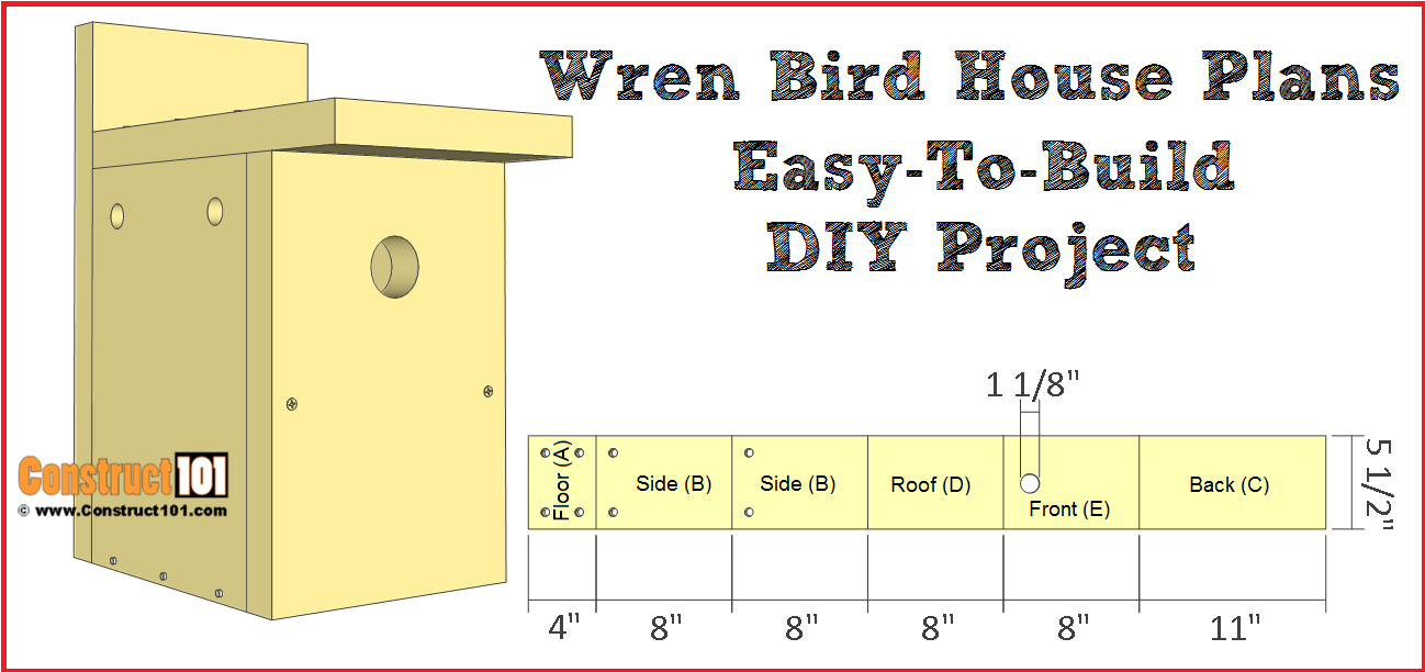 Wren Bird House Plans Easy DIY Project PDF Download Construct101