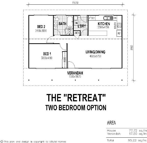 2 Bedroom Guest House Floor Plan With Verandah Guest House Plans 