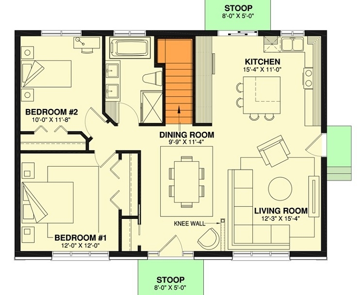 2 Bedroom House Plans For Stylish Homes CK