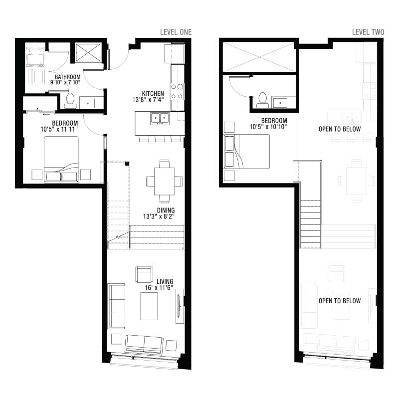 2 Bedroom Open Floor Plan With Loft Viewfloor co