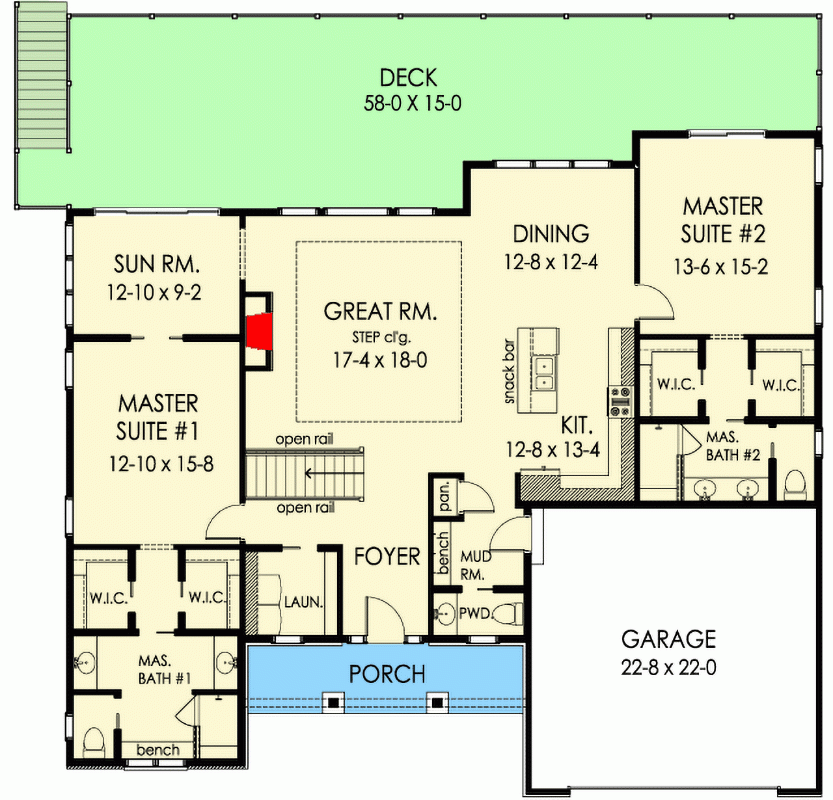 2 Master Bedroom House Plans Open Floor Plan Floor Roma