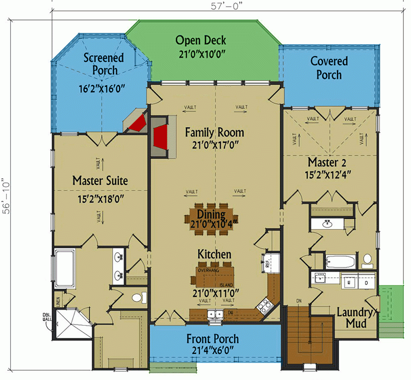 2 Master Bedroom House Plans Open Floor Plan Floor Roma