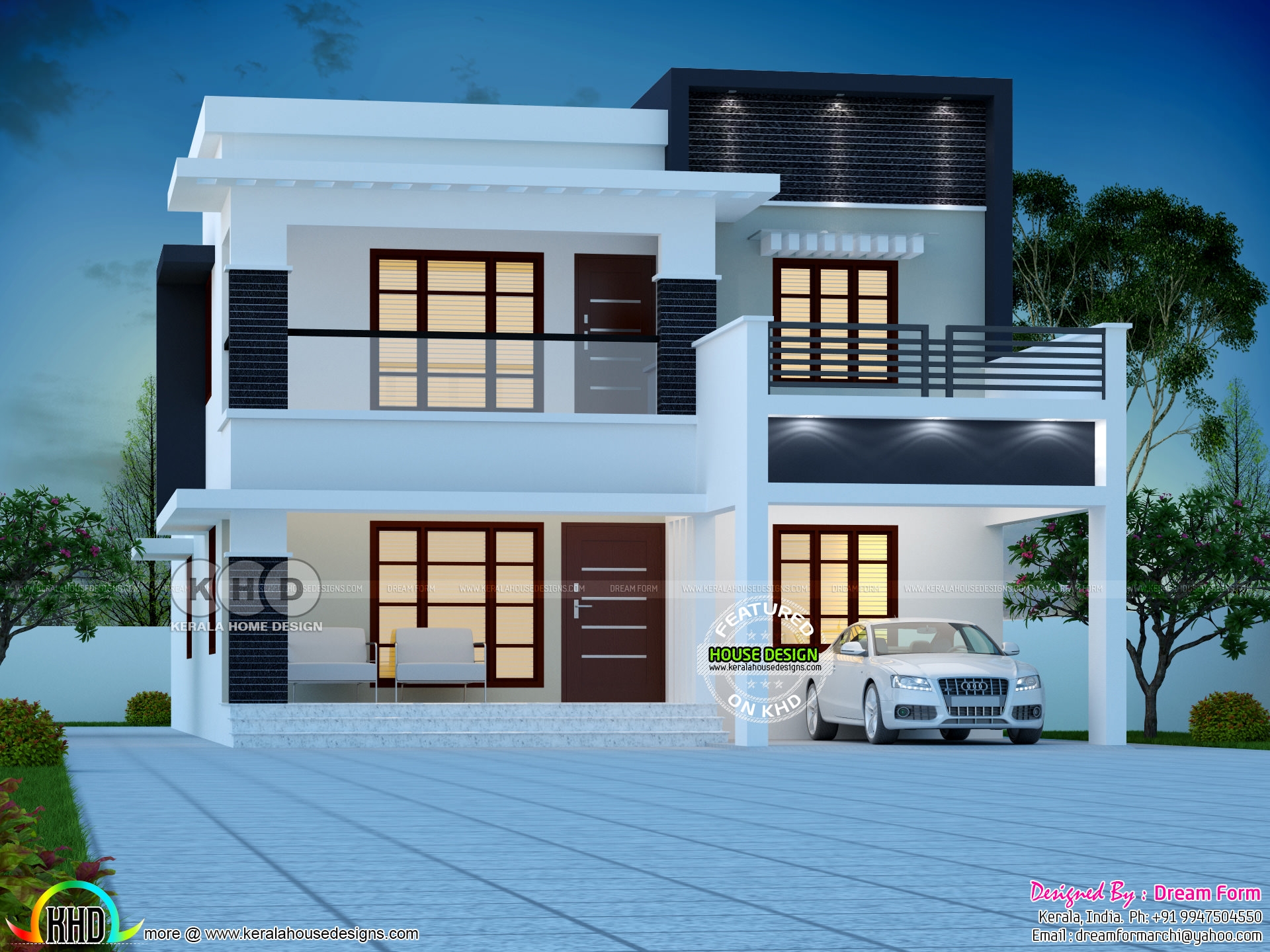 4 Bedroom Modern Double Storied House Plan 2500 Sq ft Kerala Home 