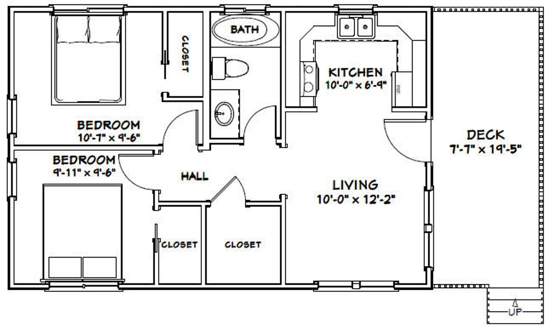 600 Sq Ft House Plans 2 Bedroom 1 Bath