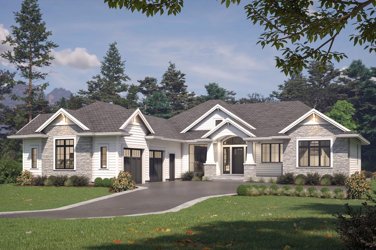 Contemporary Craftsman Plan With Optional Lower Level 770506JME 