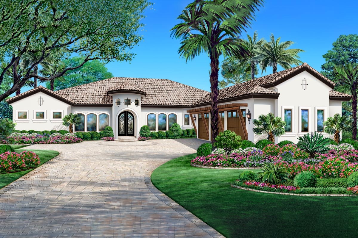 Contemporary Tuscan Inspired House Plan 3975 Sq Ft 36692TX