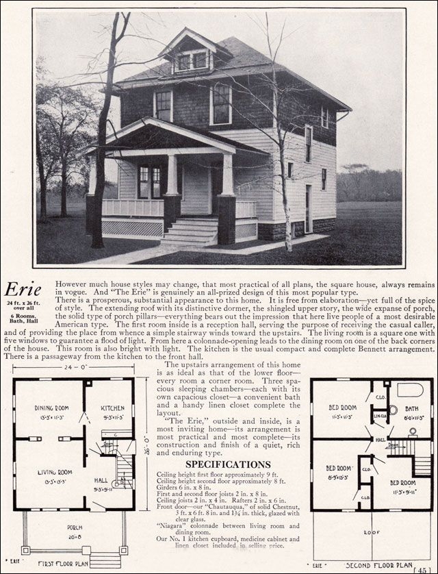 Craftsman Foursquare House Plans