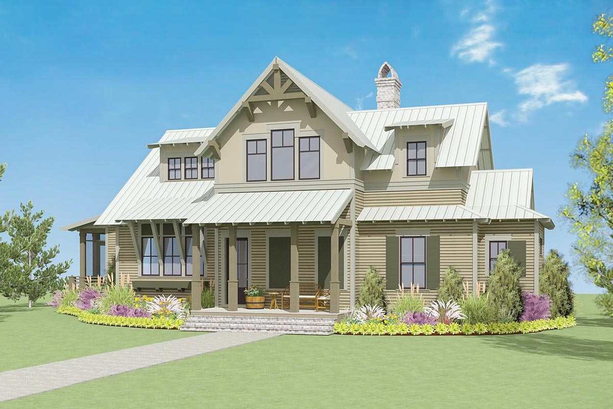 Exclusive Craftsman Farmhouse Home Plan With Porches Galore 130008LLS