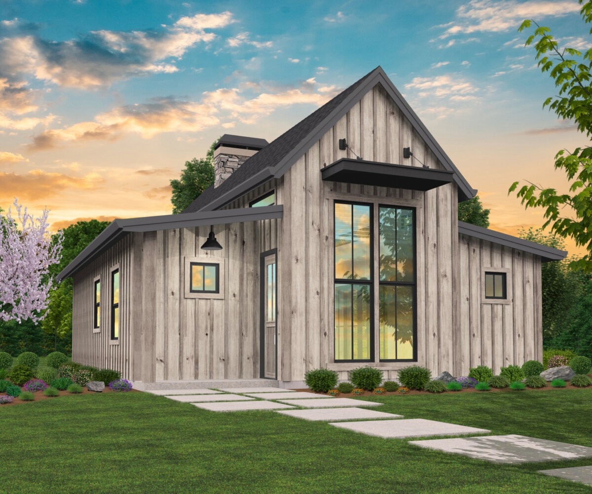 Freedom 45 House Plan Light Filled Rustic Barn Style Small House Plan 