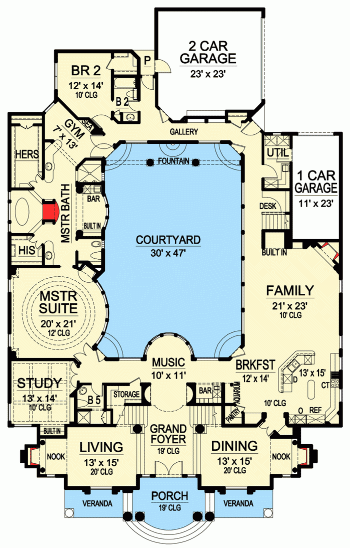 Interior Courtyard House Plans Benefits And Design Ideas House Plans