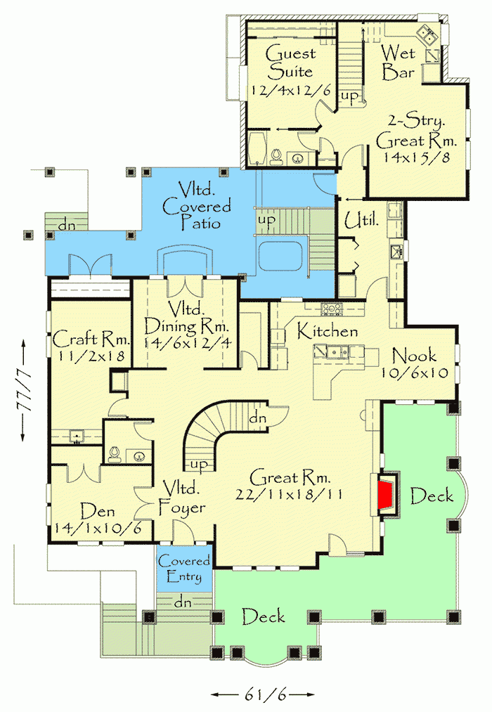 Lodge Style House Plan With Attached Guest House 85264MS