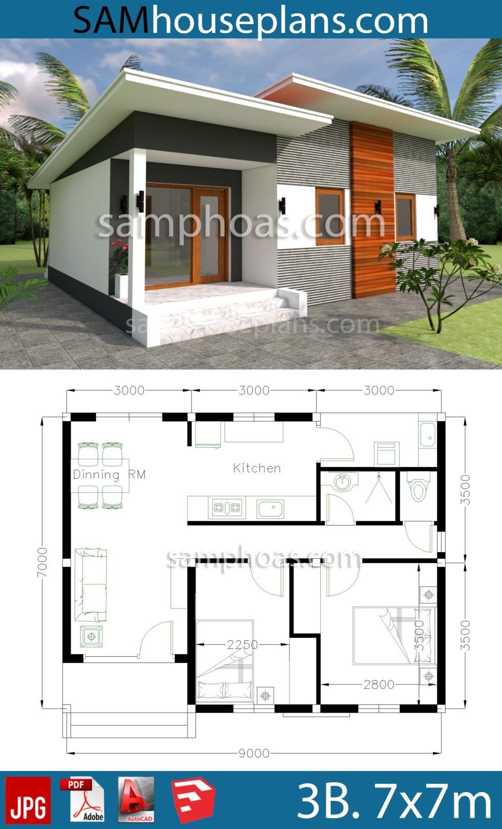 Low Budget Modern 2 Bedroom House Design Floor Plan BESTHOMISH