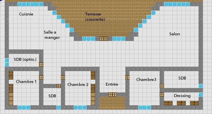 Minecraft Floor Plan Simple Modern House With 3 Bedrooms 2 Bathrooms 