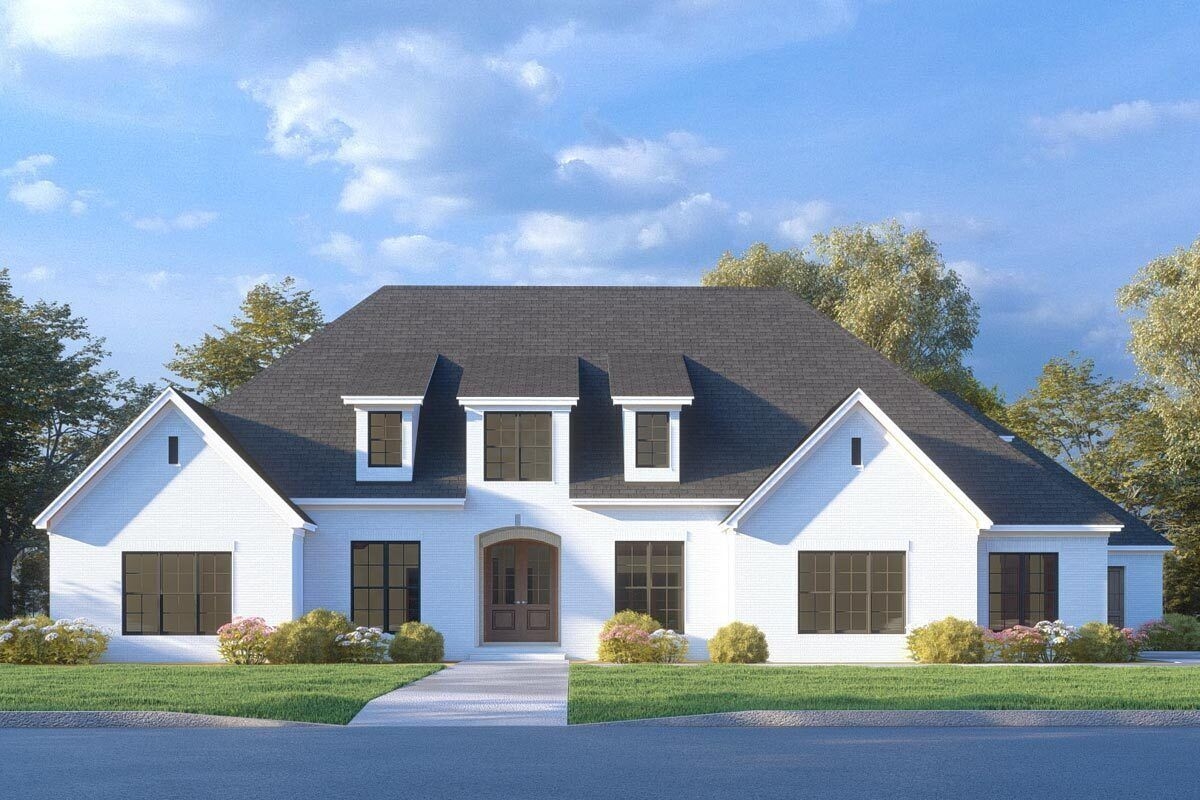 Modern French Country House Plan With Optional Bonus Level 70772MK 