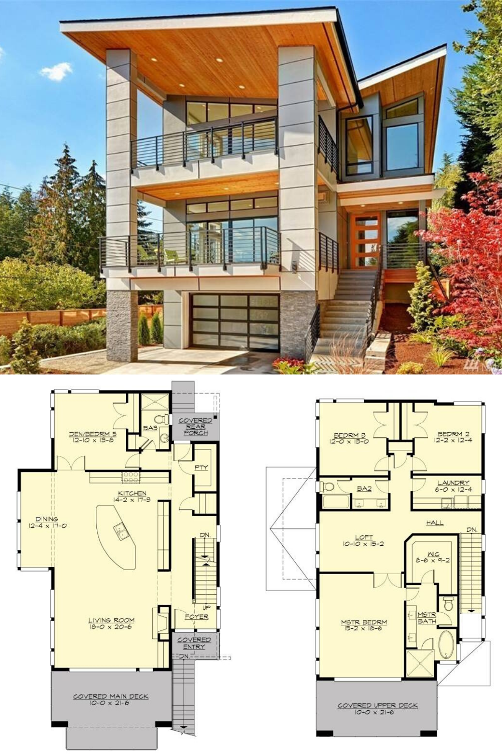 Modern Three Story Home Plans