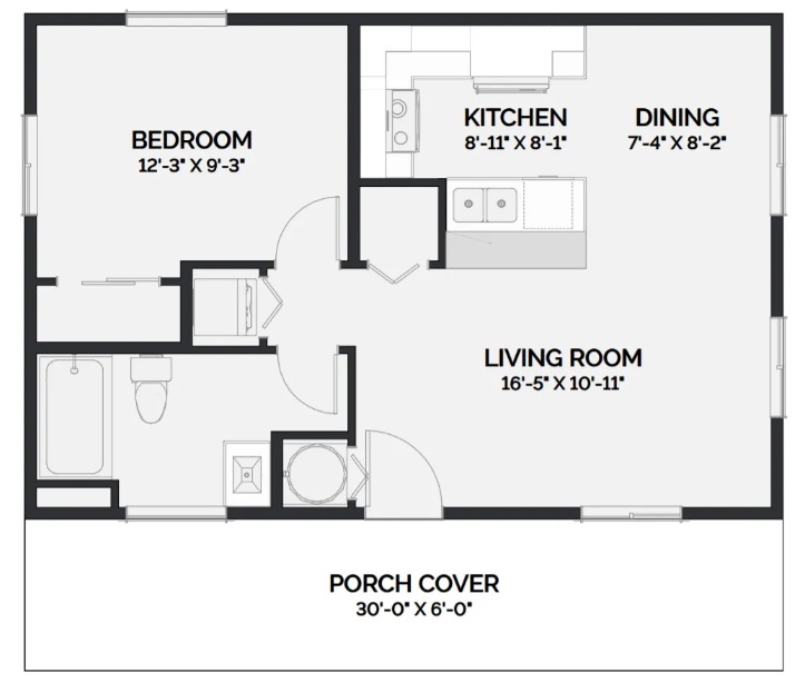 One Bedroom House Plans For Starter Homes CK