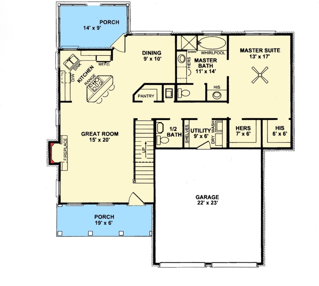 Open Living Area First Floor Plan SDL Custom Homes