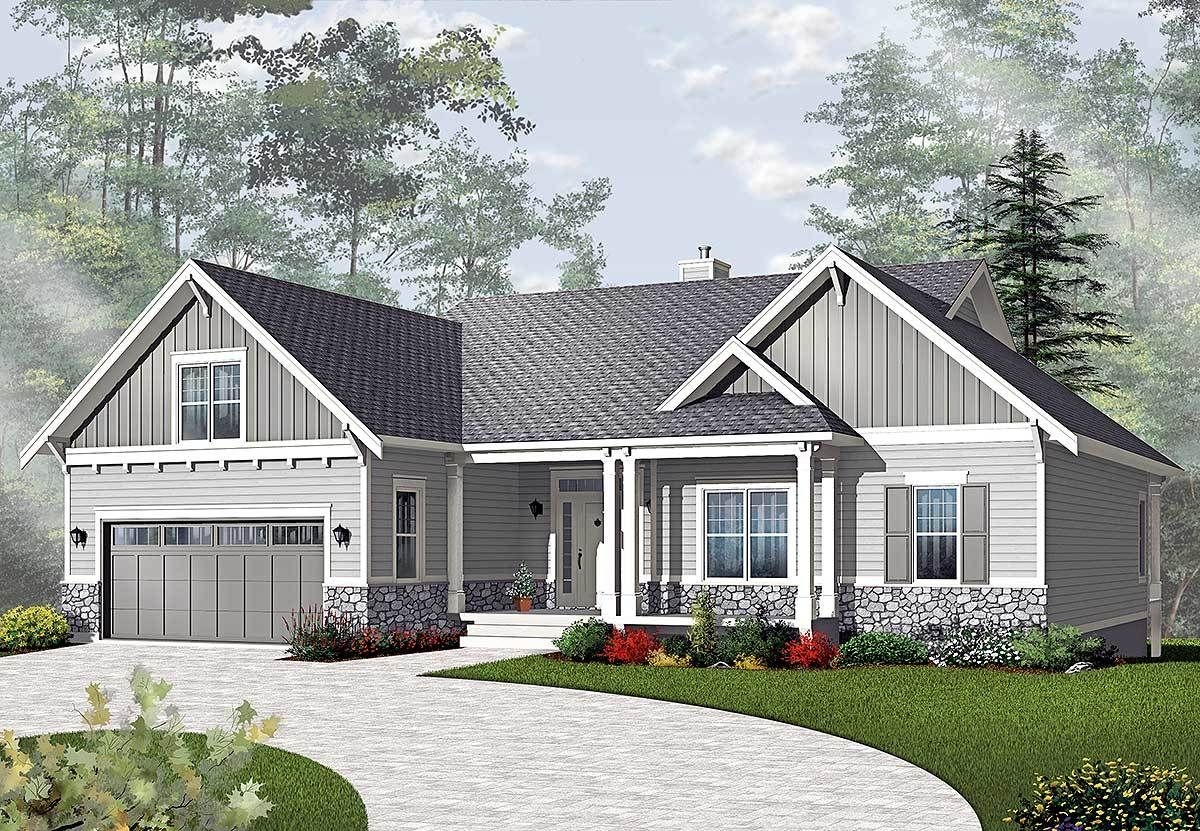 Plan 21940DR Airy Craftsman Style Ranch Craftsman Style House Plans