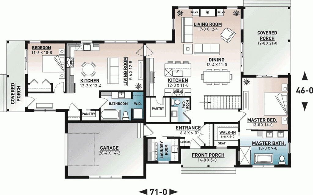 Ranch Style House Plan With In Law Suite Attached COOLhouseplans Blog