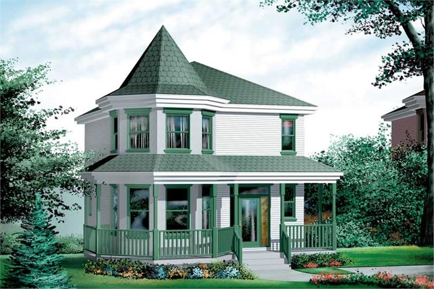 Small Victorian House Plan With Turret 3 Bedroom 1444 Sq Ft