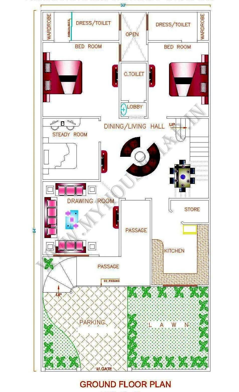 South Facing Home Plan As Per Vastu Archives My House Map