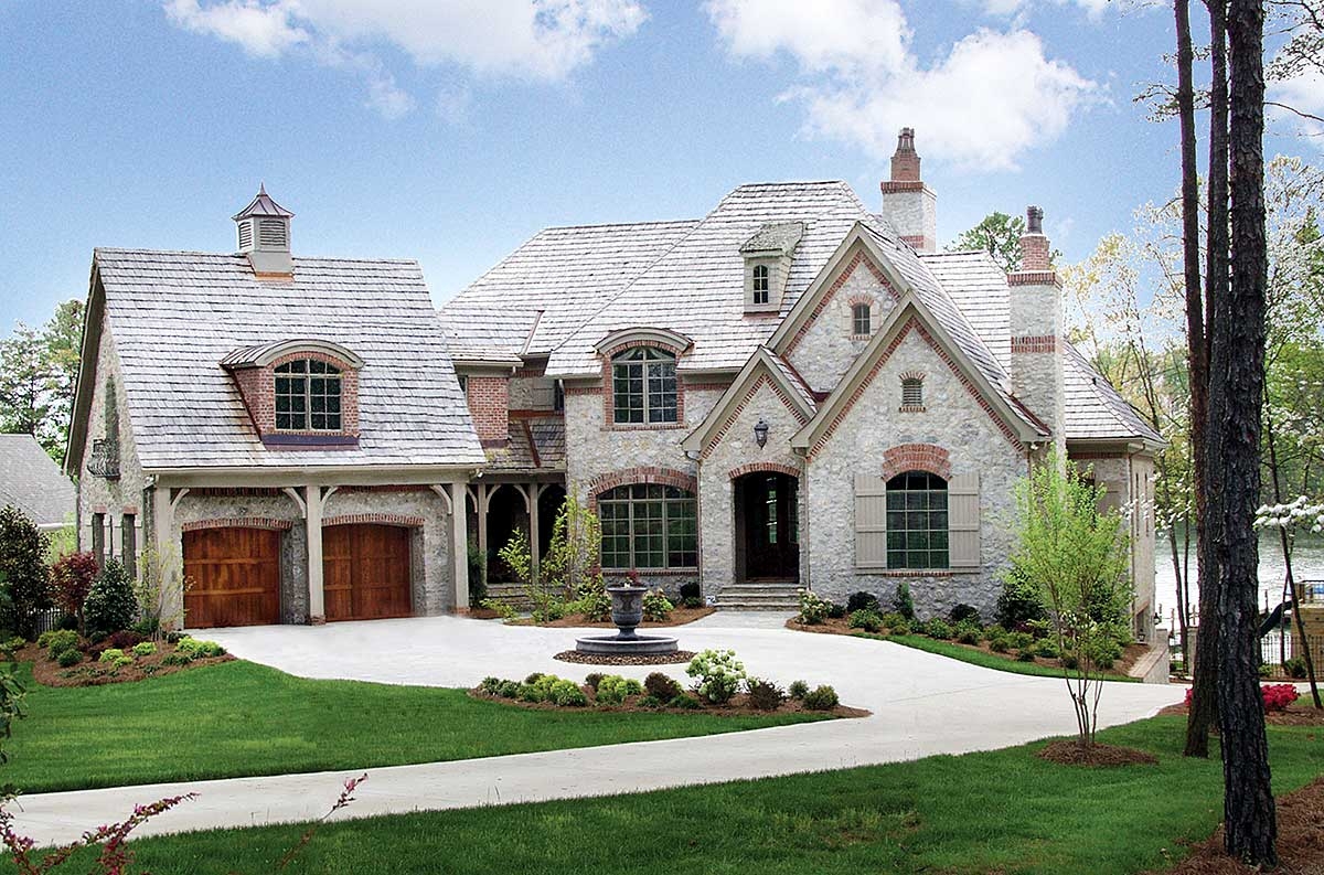 Stone And Brick French Country Home Plan 17528LV Architectural