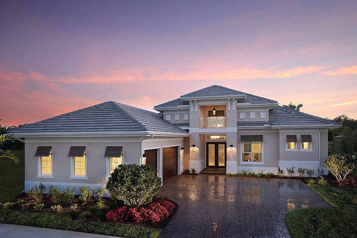 Striking Florida House Plan With Tray Ceilings And Great Outdoor Living