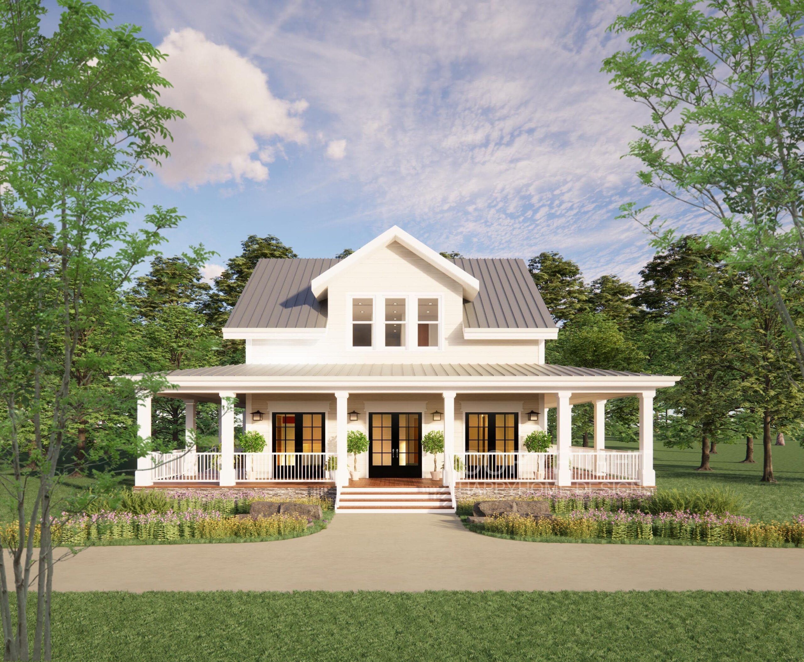 The Cottage Farmhouse Plan 3 Bed 3 5 Bath 51 x48 Custom House Plans