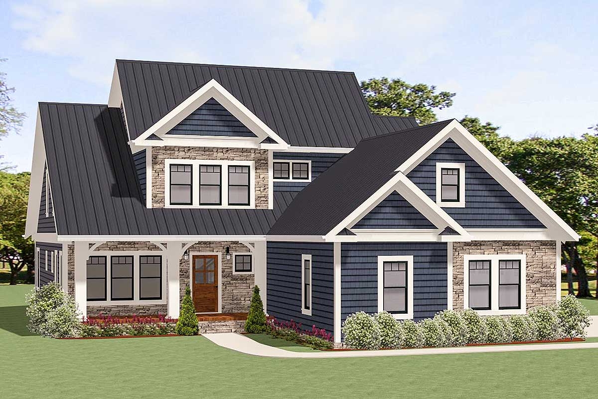 Traditional House Plan With Two Story Family Room 46319LA